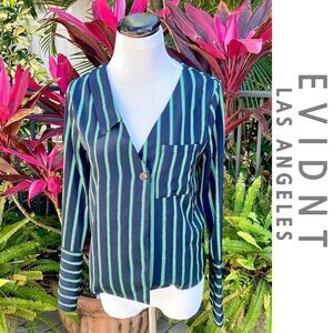 EVIDNT Asymmetrical Striped Jacket